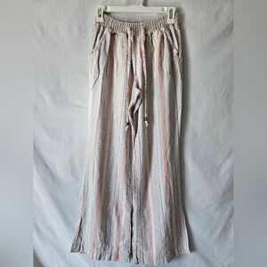 Sound Style Linen Blend Flowy Beach Pants Size Medium